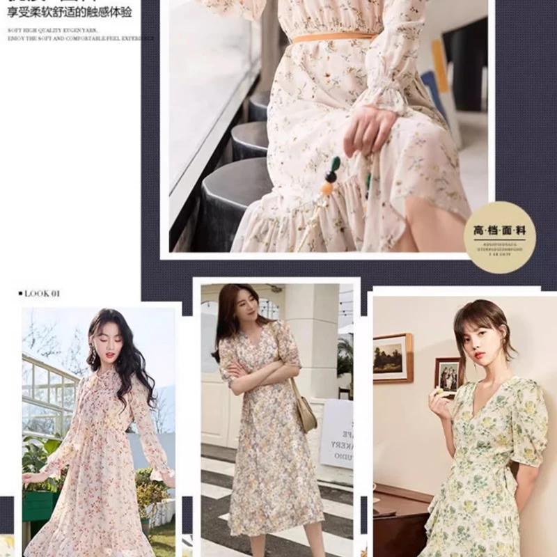 150x50cm/150x200cm 여름 여성 드레스에 대 한 부드러운 꽃 인쇄 쉬폰 원단 아동 의류 수 제 DIY 패브릭 TJ7500