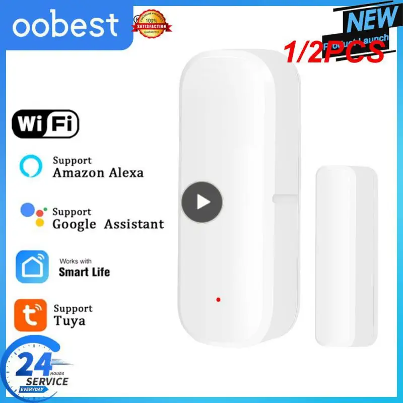 

1/2PCS Tuya WiFi/ Smart Door Sensor Door Open Closed Detectors Security Protection Alarm System Smart Life APP Control