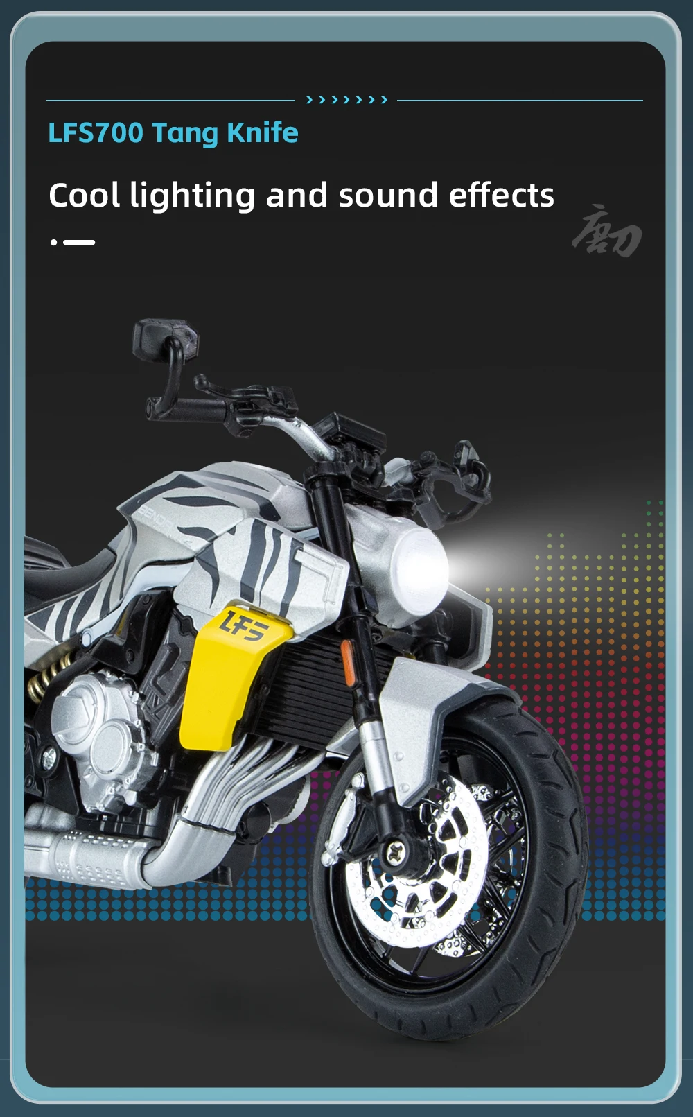 1:12 Tang Knife Lsf700 Motorcycle Off Road Alloy Diecast Model