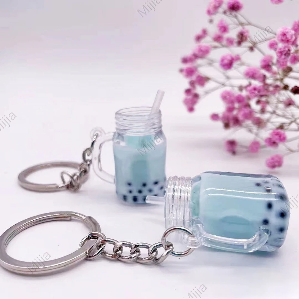 PonPom Cute Bubble Tea Keychain Boba Bear Key Ring Pendant Doll