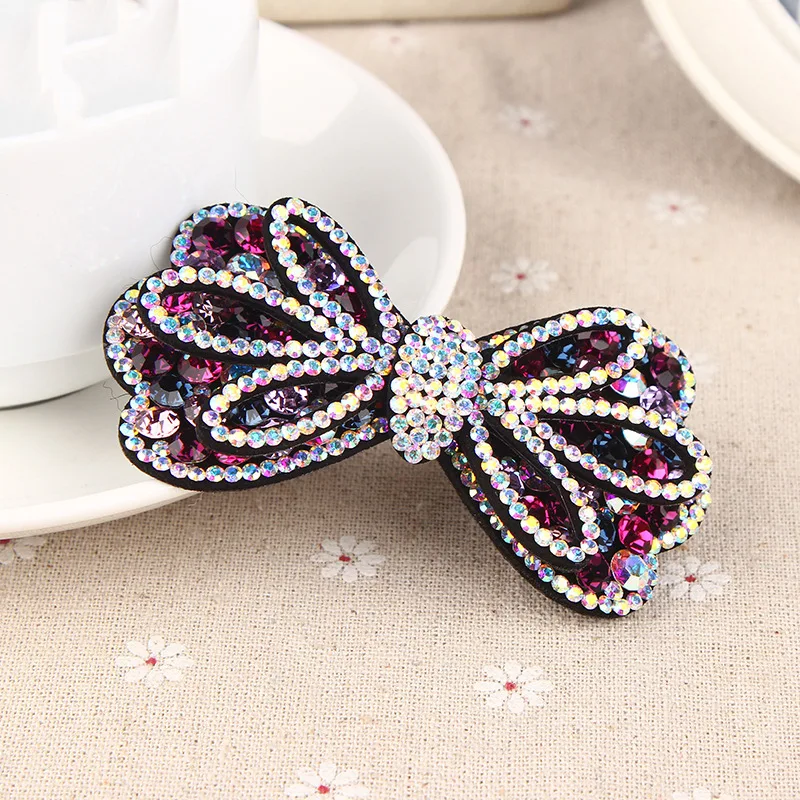 

Korean Style New Hair Clip Simple Flower Bow Rhinestone Inlaid Hairpin Girl Headdress for Women Fashion Hair Accessories