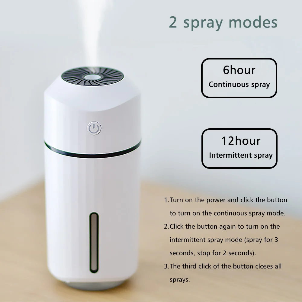 Portable Car Air Humidifier Auto Air Purifier Aromo with LED Light for Home Office Nano Spray USB Ultrasonic Mute Clean Care air humidifier air purifier