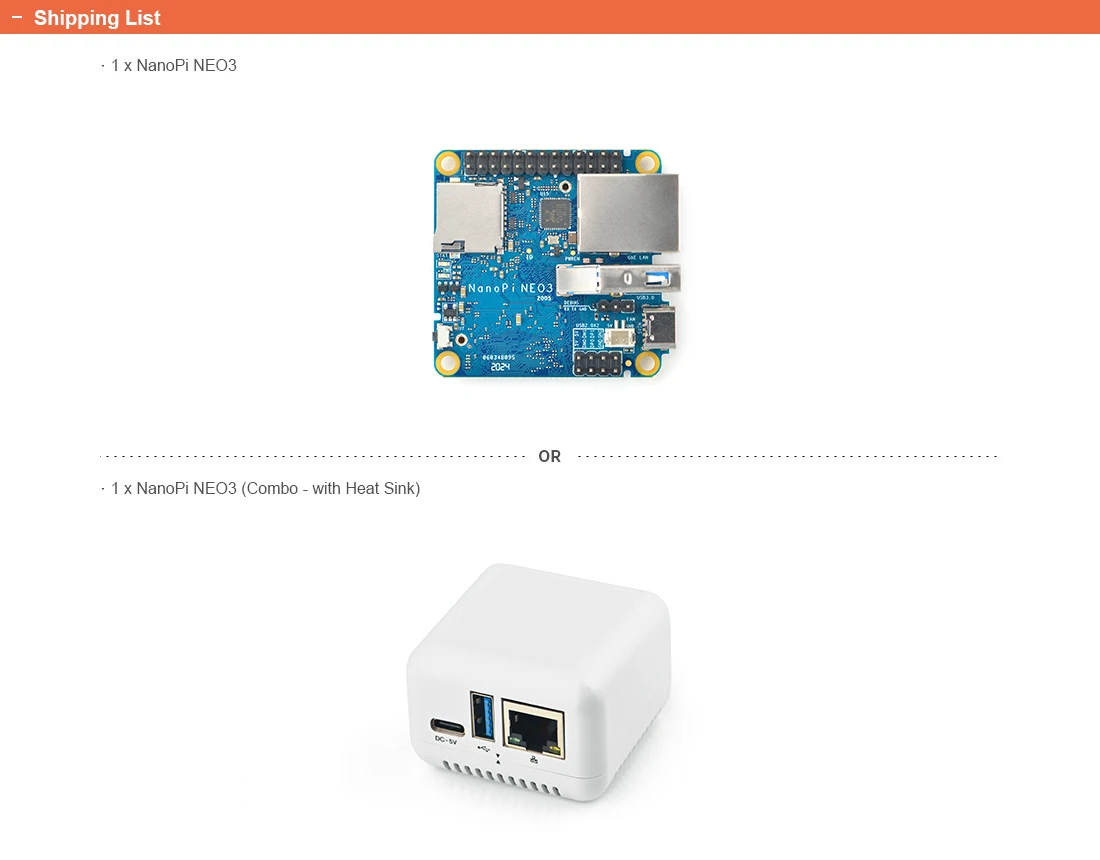 NanoPi Neo3 Kit 1G/2G 32bit DDR4 RAM Rockchip RK3328 Quad Cortex-A53 Up to 1.3GHz,1GB Ethernet,USB3.0 OpenWRT,Ubuntu,Multi,Lunix single board computer
