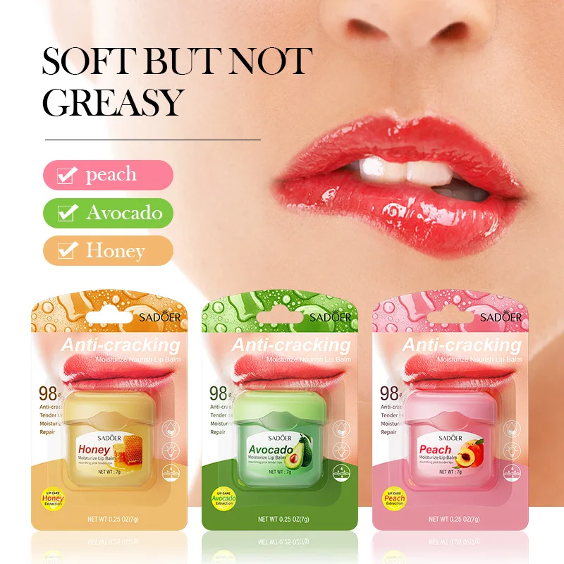 SADODER Fruit Lip Balm Moisturizing Plump Lips Anti Wrinkle Nourishing Lipstick Lip Cream Lips Skin Care Prodcuts