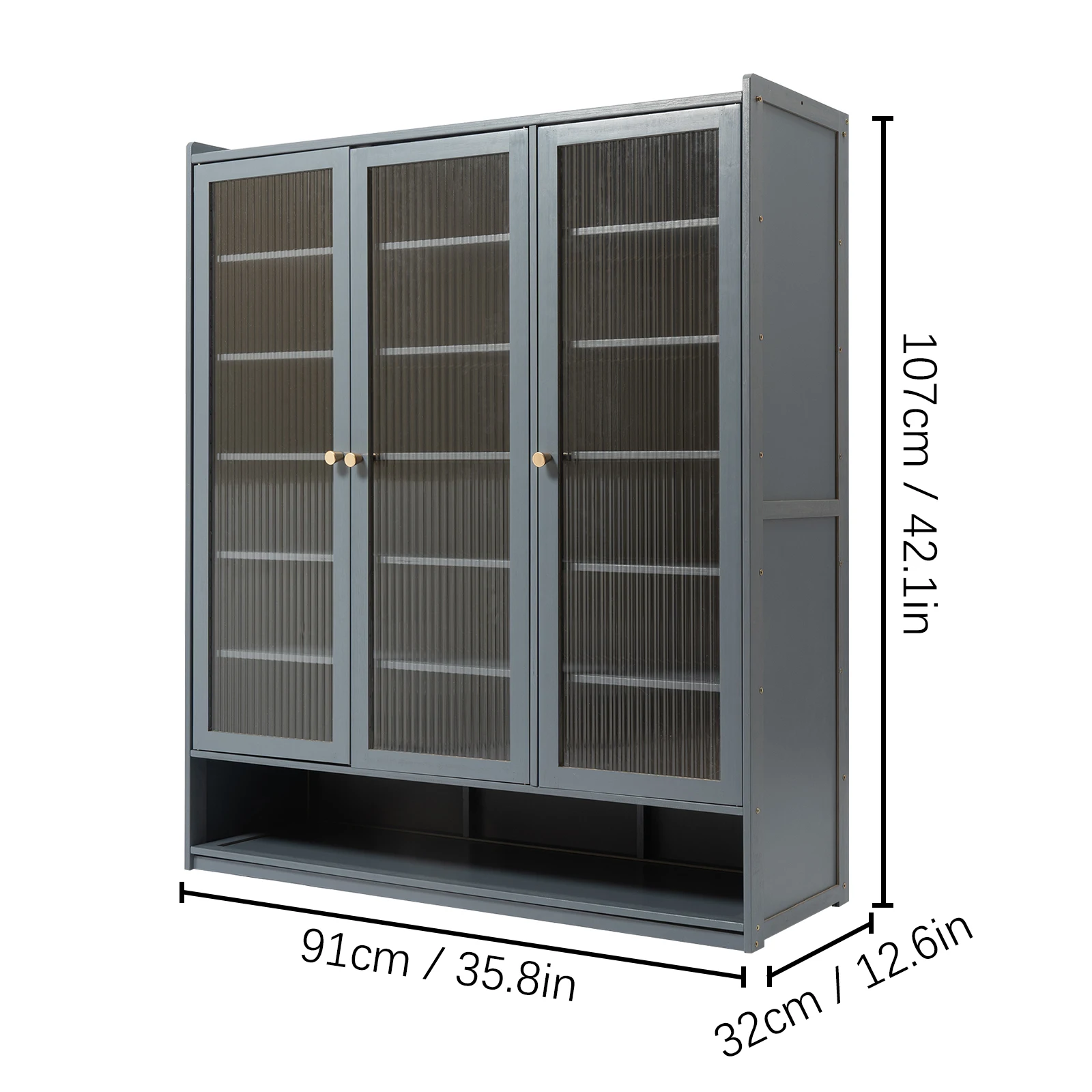 Shoe Storage Stand 8-Tier 3-Door Cabinet Freestanding Organizer Shoe Rack Dustproof Shelf 3