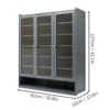 Shoe Storage Stand 8-Tier 3-Door Cabinet Freestanding Organizer Shoe Rack Dustproof Shelf 3