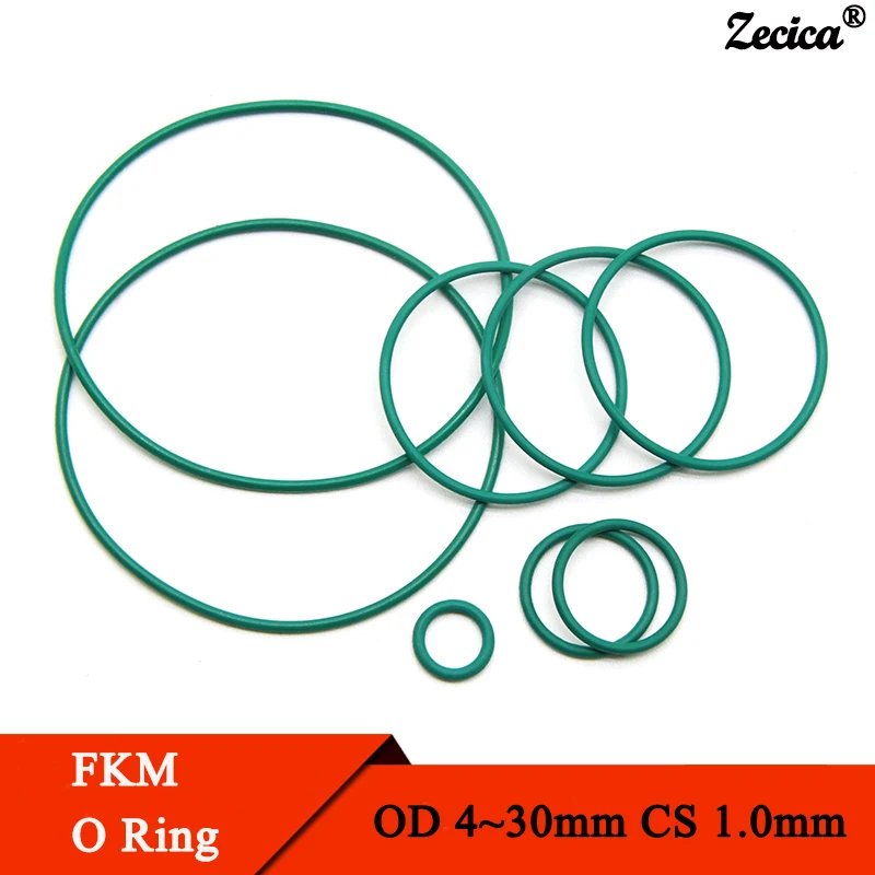10/50 Pz Fkm O Ring Cs 1Mm Od 4 ~ 50Mm Guarnizione Di Tenuta Isolamento Resistente All'Olio Resistenza Alle Alte Temperature Gomma Fluorurata O Ring
