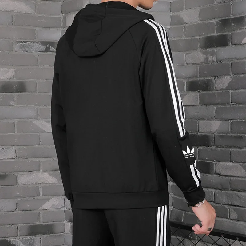 Men's Embroidery Sports Three-Leaf Clover Sweatshirt Round Neck Pullover Shirt Three Stripes Long Sleeve Spring Autumn Casual
