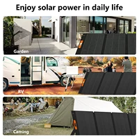 Panneaux solaires pliables 200W, kit complet de panneau de charge solaire portable, station d'alimentation pour le tourisme et le camping en extérieur 5