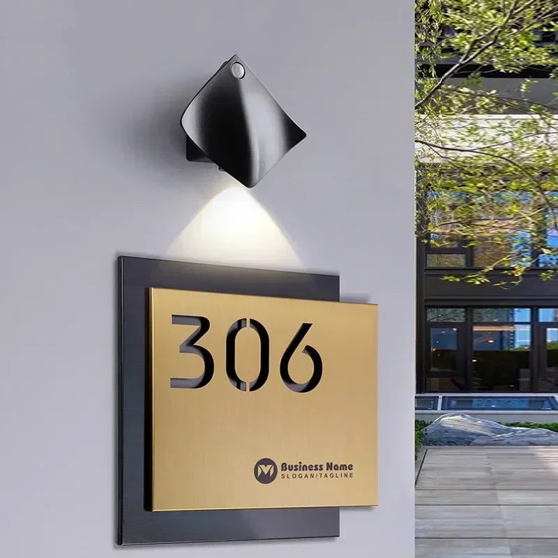 Customize Sign Stainless Steel Modern Door Plaque Office Plate Shop Signage House Number Personalize Name Address house number signs house numbers number plate door signs house wall plaques