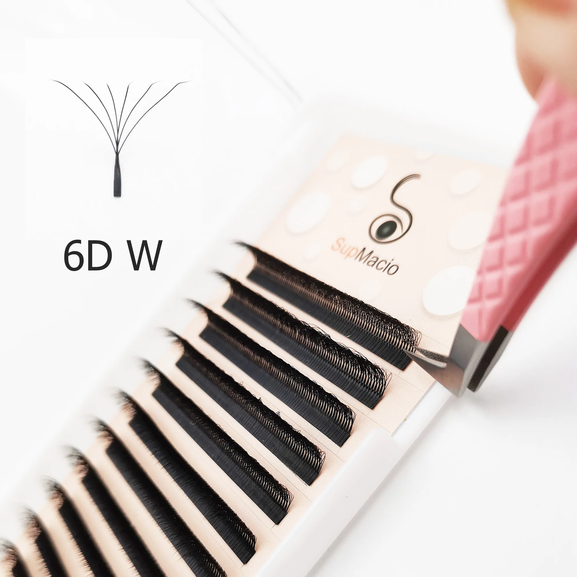 

Supmacio 6D W Lashes W Shape Eyelash Extension 6D 0.07 C/D Curl Natural Soft Volume Cilios 6DW Style Bloom Eyelashes