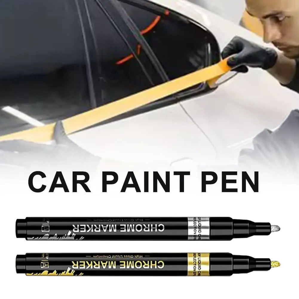 Pennarelli Effetto Specchio, Penne Riflettenti Fai-da-Te, Marcatori Cromati Oro e Argento per Decorazione Auto, Arte e Artigianato
