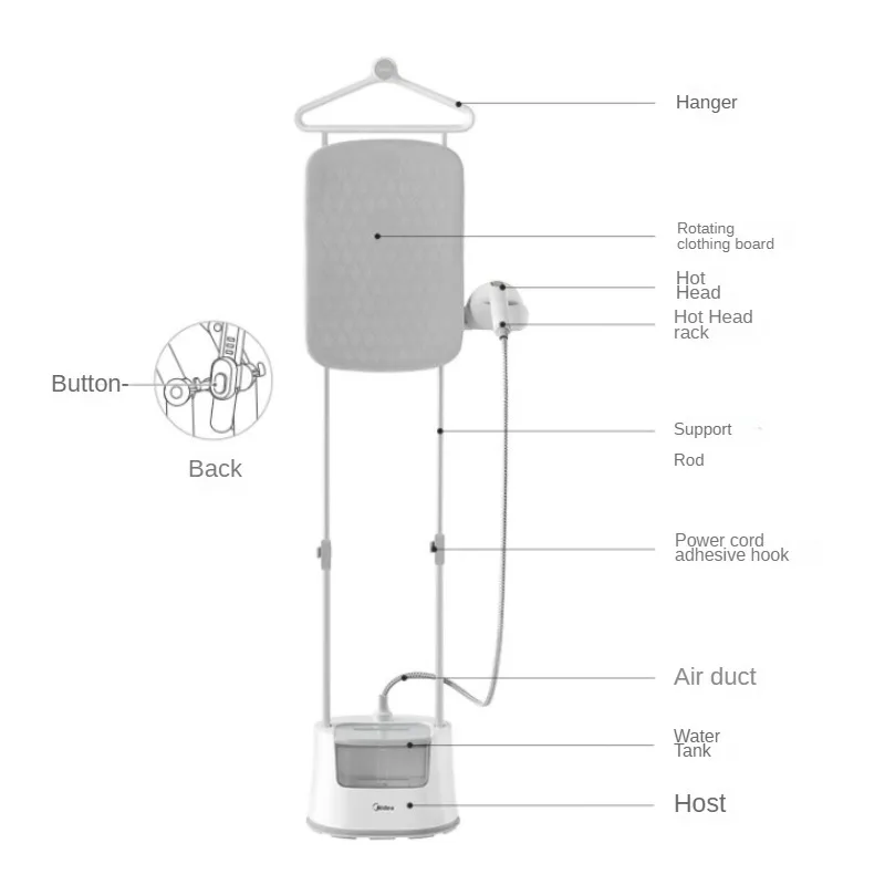 MideaSteamIroningMachinewithHandheldIronandLargeIroningArea