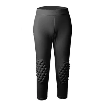 Children Anti-collision Sports Pants Compression Knee Protector 3/4 Length Leggings Football Basketball Kids Training Sportswear 2