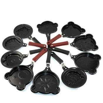 Mini frittata forniture da cucina colazione Love Pancake Pan padella per frittata a forma di cuore senza coperchio articoli neri in ghisa 1