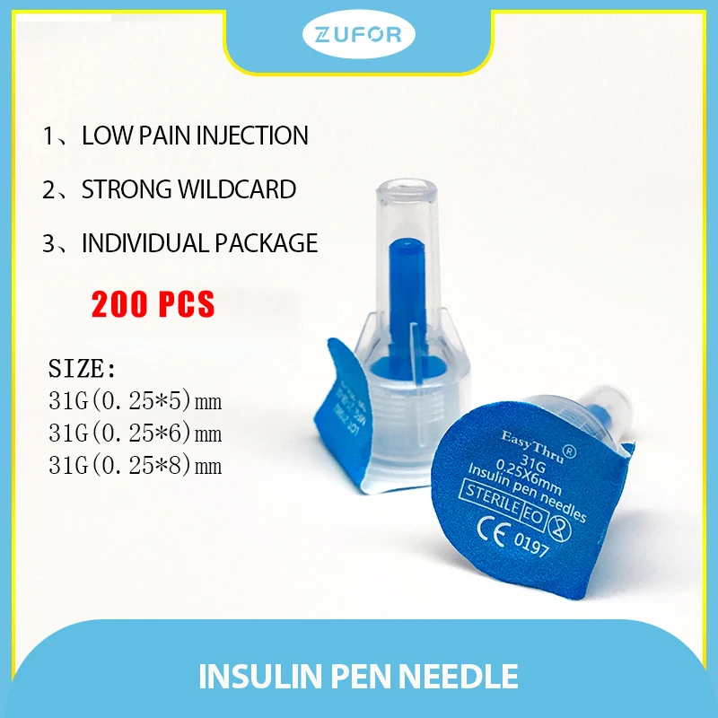 

200pcs/2box disposable needle for injection pen 31G*6mm insulin needle technology for pain-free injection