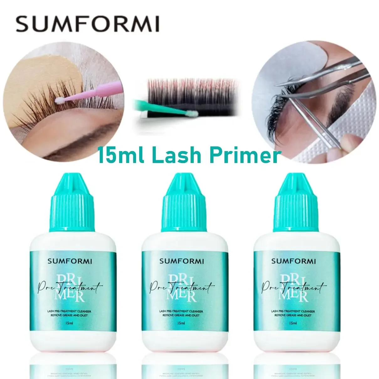 3PCS Lash Primer Pre-Treatment Extend Time Primer Adhesive Lash Clean dust Primer Glue for Eyelash Extension Supplies