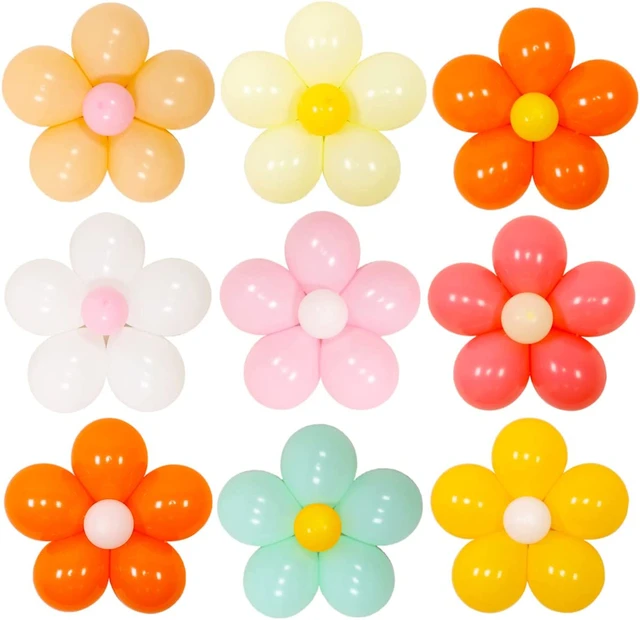 Daisy Flower Balloons DIY Kit, Boho Theme Decorations, Retro