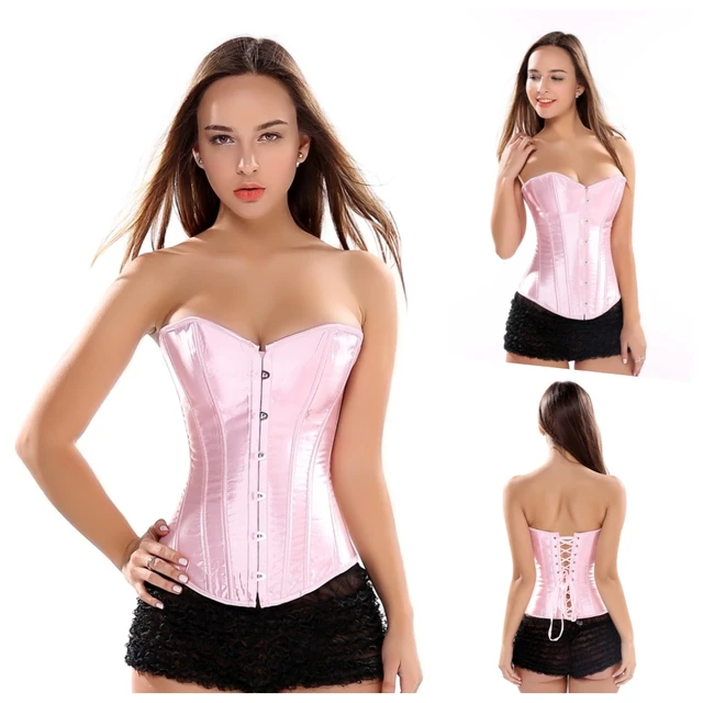 Satin Bustier Lingerie, Satin Lace Corset, Satin Waist Cincher