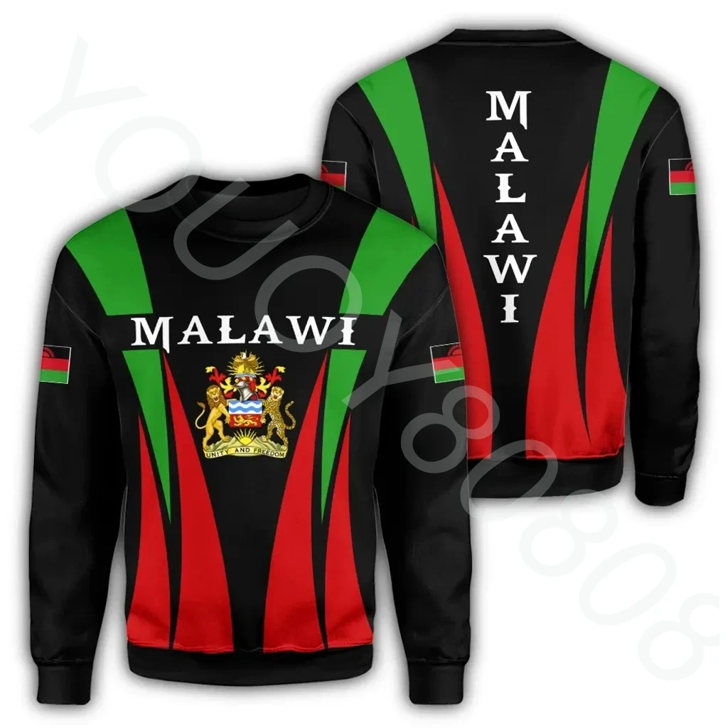 

African Zone Sportswear Malawi Sweatshirt Apex Style Casual Retro Harajuku Casual Clothing Crew Neck Sweatshirt