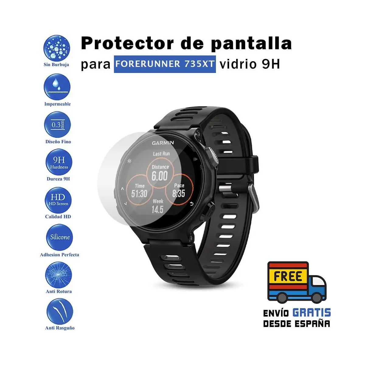 Protettore Per Garmin Forerunner 735Xt. Vetro Per Orologio In Vetro Temperato