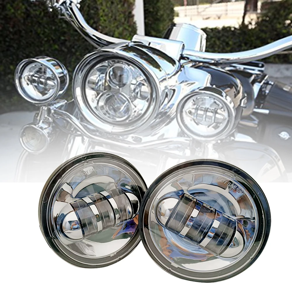 2PCS 4.5inch Motorcycle LED Fog Light 30W Waterproof Round 4.5