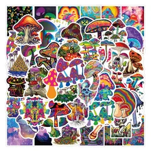 

2022 50pcs Psychedelic Mushroom Cartoon Stickers Cool Aesthetic Cute Stickers Car Christmas Gift Kids Toys Diy Laptop Sticker