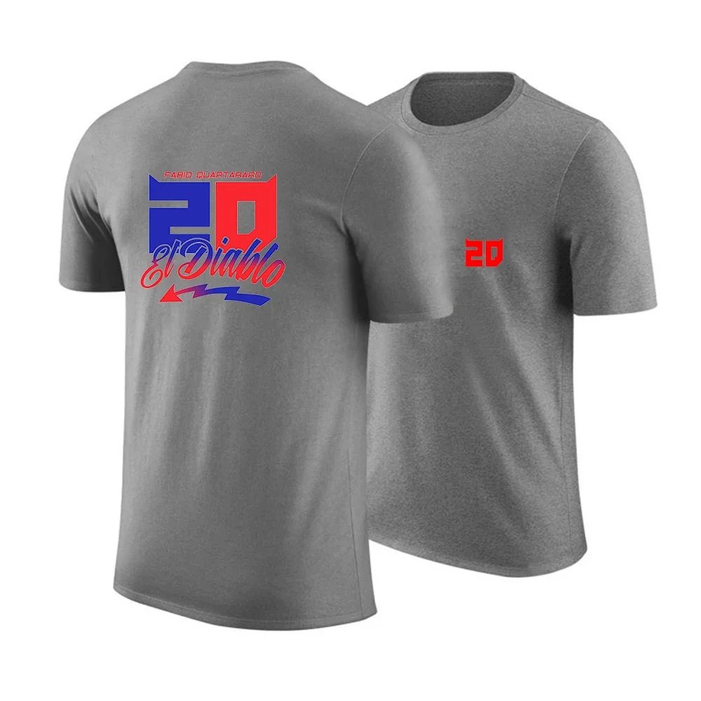 Fabio Quartararo Moto Rider Racing 2024 Estate Uomo Traspirante Fitness Workout Top Tees Sport Confortevole Manica Corta