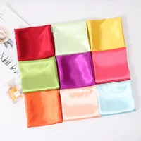 Fashion Plain Color Small Silk Square Scarf 60*60cm Headband Hairbands Hair Hoop For Women Head Neck Satin Scarf Handkerchief 2