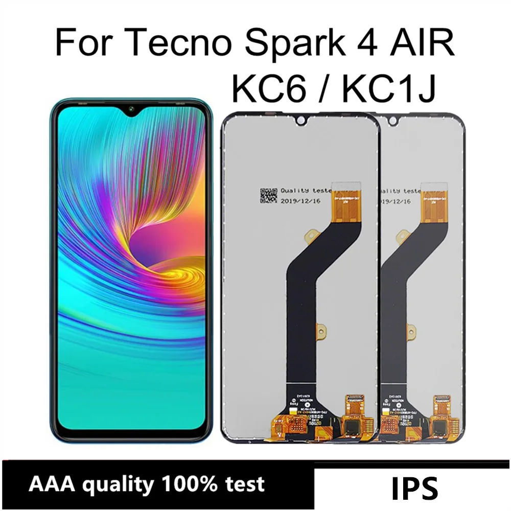 

LCD Display Touch Screen Digitizer Assembly Replacement, For Tecno Spark 4 Air, KC6, KC1J, 6.10"