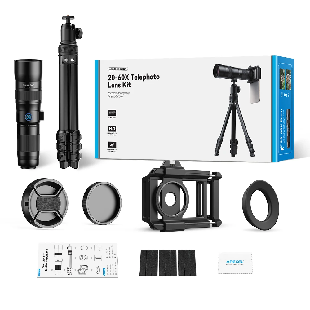 APEXEL T60 Cell Phone Monocular Telescope 20-60X Telephoto