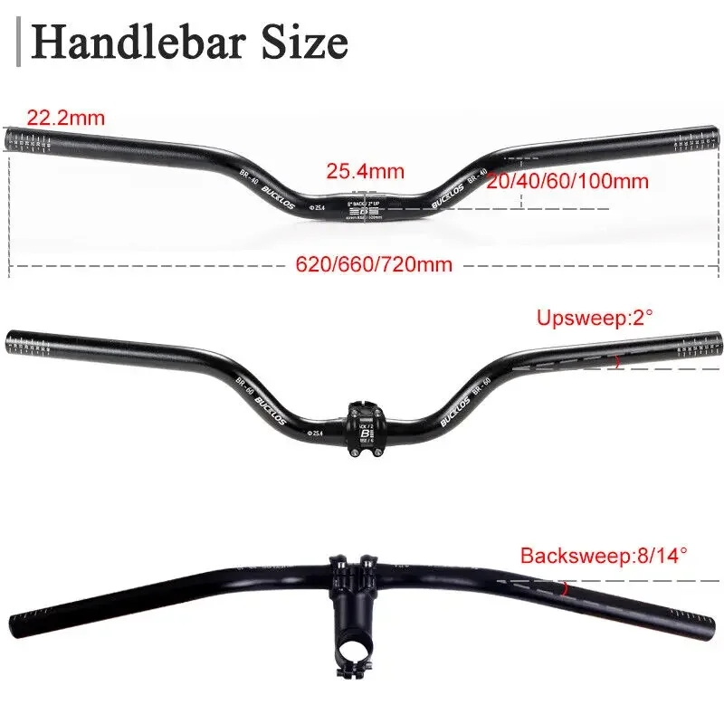 Guidon 31.8mm Rise 50mm Dymoece D Dymoece Guidon De VTT 31,8 Mm En Alliage D 'aluminium 720 Guidon Anodisé Surface Sablée