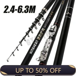 Telescopic Portable Rotary Rocky Fishing as2.7M,3.6M,4.5M,5.4M,6.3M Fishing Rod Travel Sea Boat Rock Fishing Rod Carp Rod