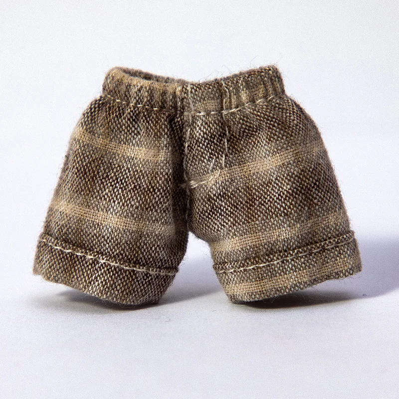 Handmade Ob11 Doll Pants Clothes Doll Grid Pattern Jeans Shorts Doll Accessories For Penny, Molly, Obitsu11,Gsc 1/12 Bjd Dolls