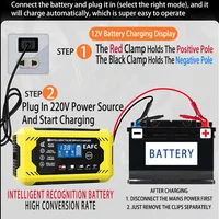 Car Battery Charger 6A 12V Car and Motorcycle Battery Charging Device Lead-acid Battery Smart Repair LCD Display - Image 6