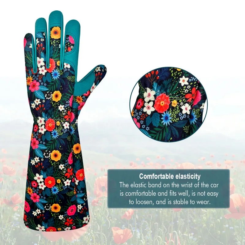 New Garden Gardening Gloves for Women's Courtyard Care Gloves Durable, Cut Resistant, and Puncture Resistant Long Arm Protection - 4