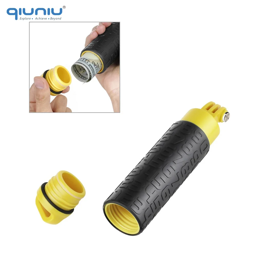 QIUNIU 플로팅 핸드 그립, 미끄럼 방지 고무 손잡이, 고프로 히어로 Akaso Insta360 SJCAM DJI 액션 카메라 액세서리