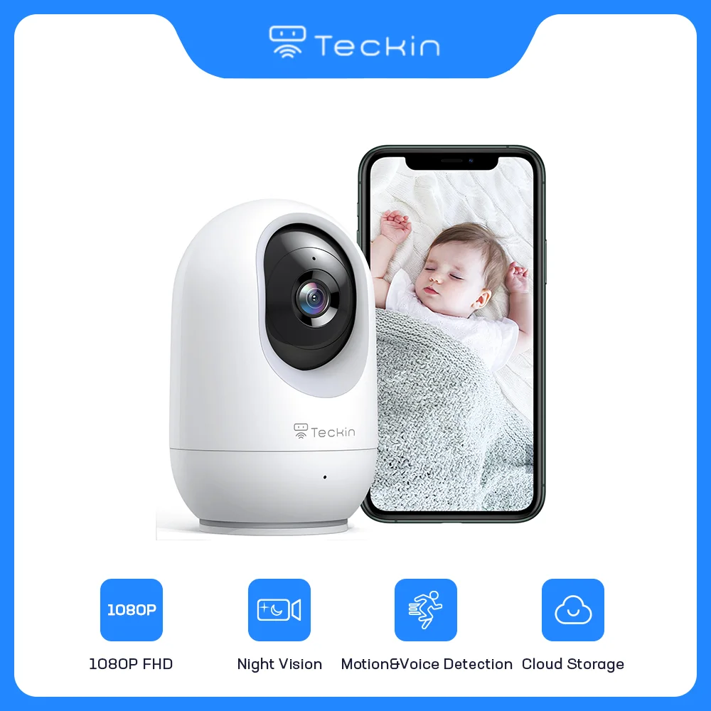 Teckin Tr100 Cam 1080p Wifi Indoor Home Seurity Camera For Baby, Night