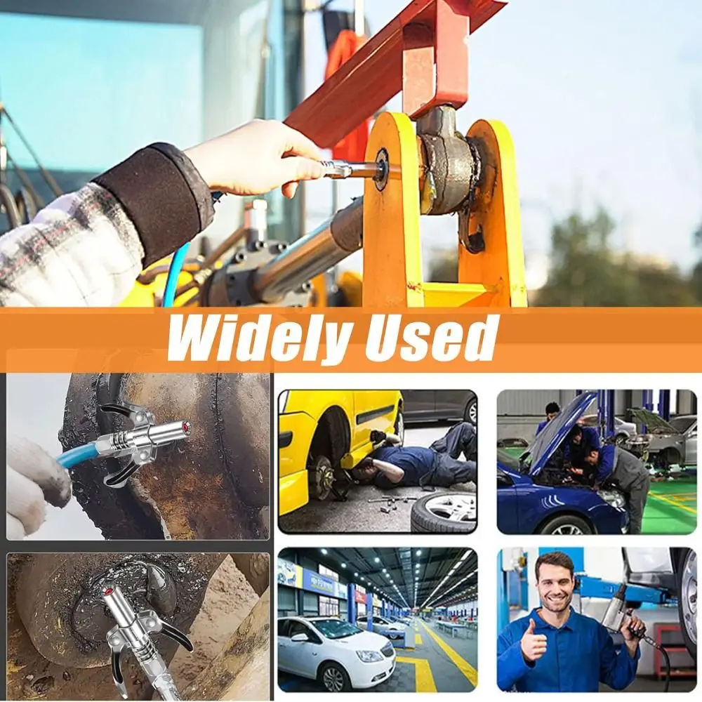 Professional 12000 PSI Grease Coupler Quick Release Dual Handle Grease Nozzle High Pressure Oil Pump Industrial Use