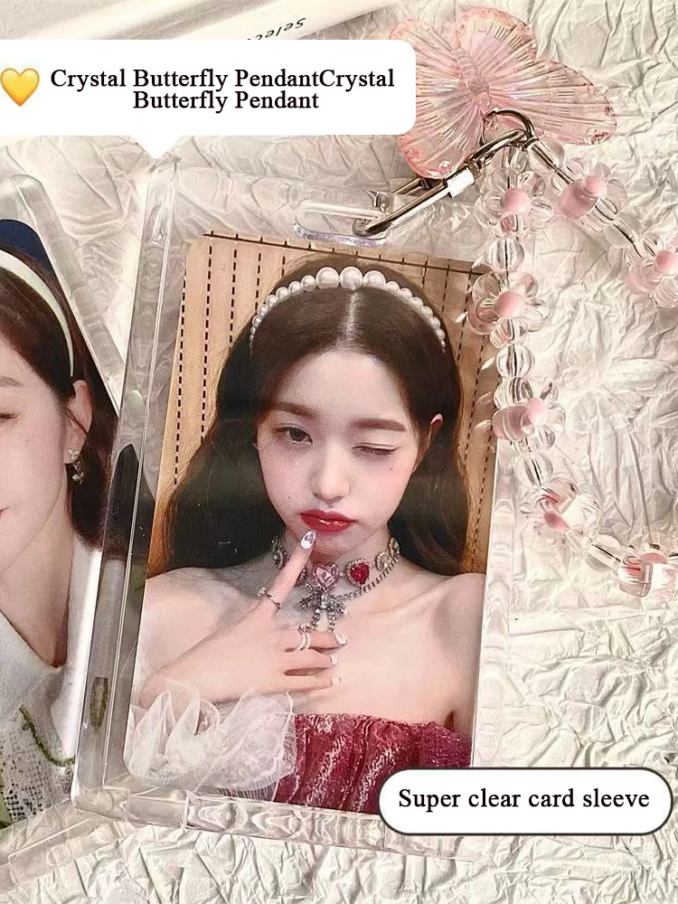 

Idol Card Case Card Protective Case Photo Card Holder Butterfly Key Chain Card Case Photo Display Holder INS Korean Version