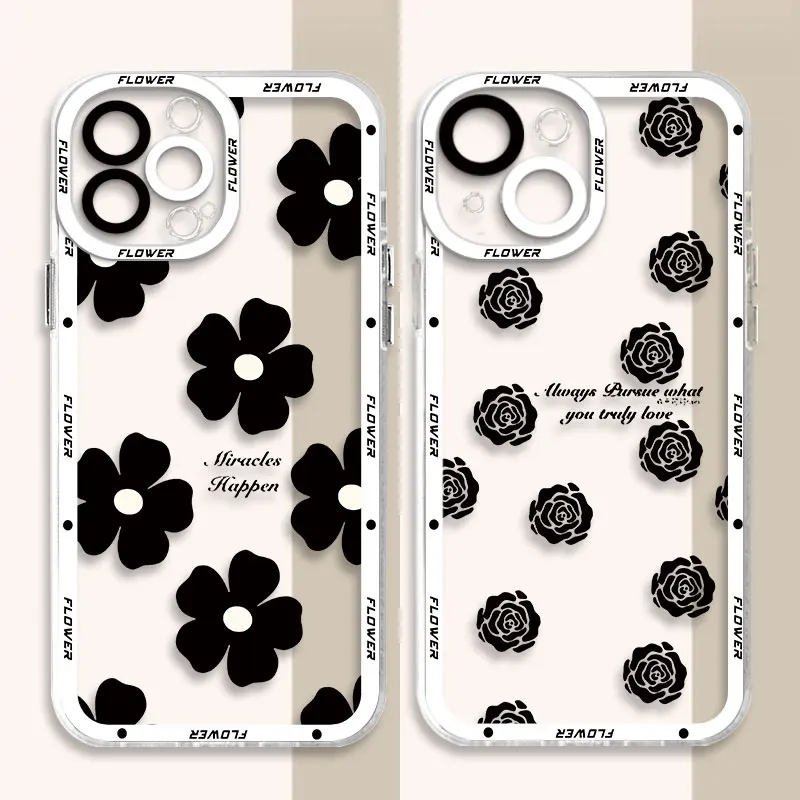 Custodia Per Apple Iphone Xs Max 11 7 8 Se 12 Pro 14 15 Pro Max Xr 13 Mini 15 Cover Tpu Coque Clear Silicone Vintage Rose Flower