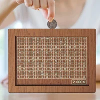 NWooden Piggy Bank Reusable Handmade Money Saving Box with Number 1000/2000/3000/5000/10000 USD Money Storage Box for Boys Girls 2