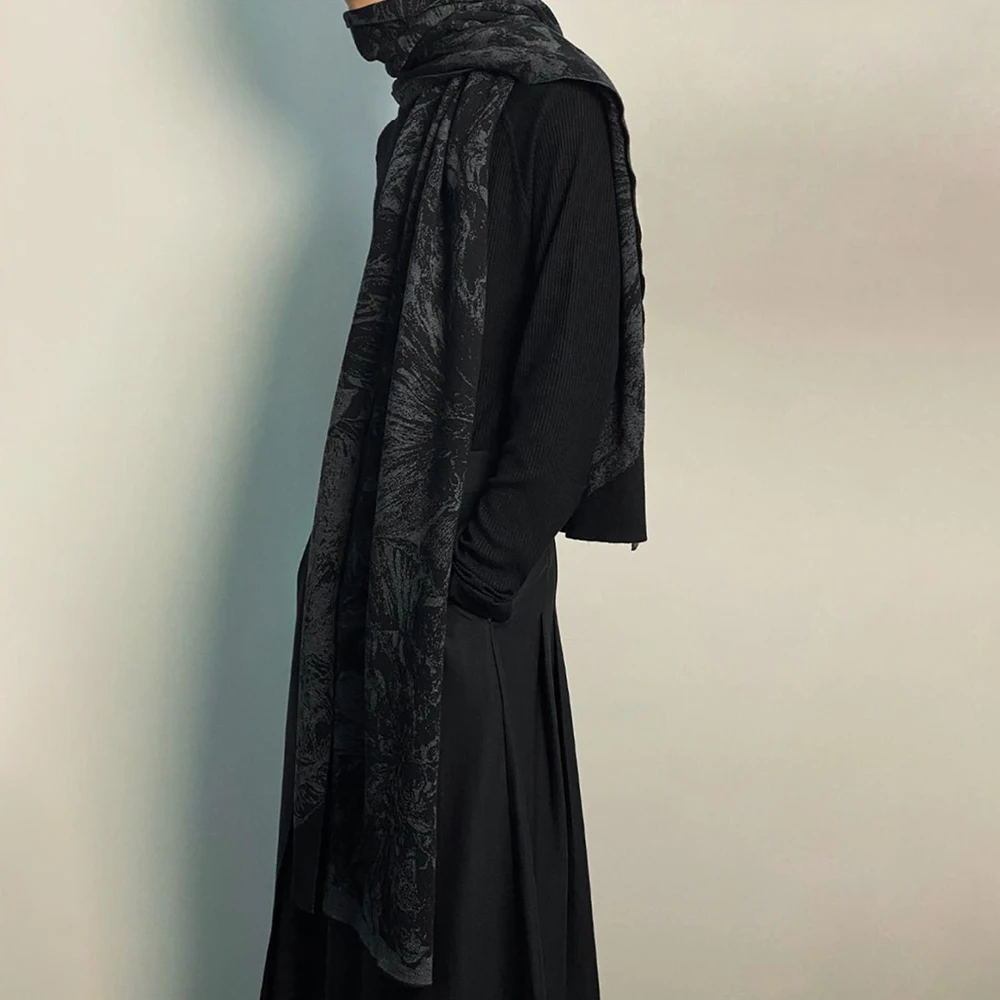 ミンクマフラー／スノーレオパード雪豹／GAKE日本製❣️ Japanese Remen|men's Japanese-style Floral Cashmere-like