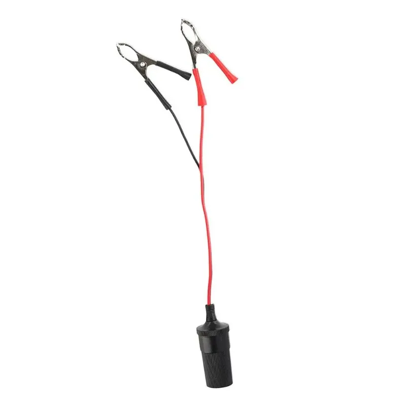 12V 24V Car Cigarette Lighter Socket To Battery Alligator Crocodile Clip Connector Extension Cable Adapter Socket