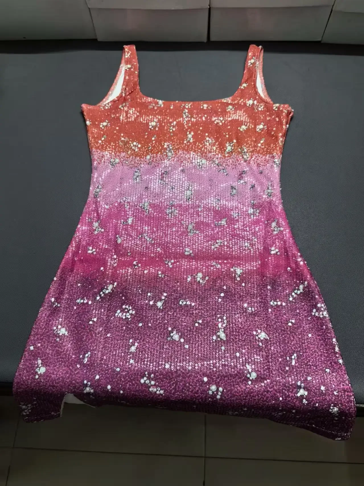 New Temperament Sequin Slim Evening Dress Casual Square Collar Pearl Design Dress Summer Hollow Sleeveless Suspender Club Dress