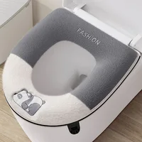 Cute Panda Home soft Toilet Seat Cover Thickened for winter Toilet pad case Warm WC rim Mat cape Portable Zipper potty cushion 1