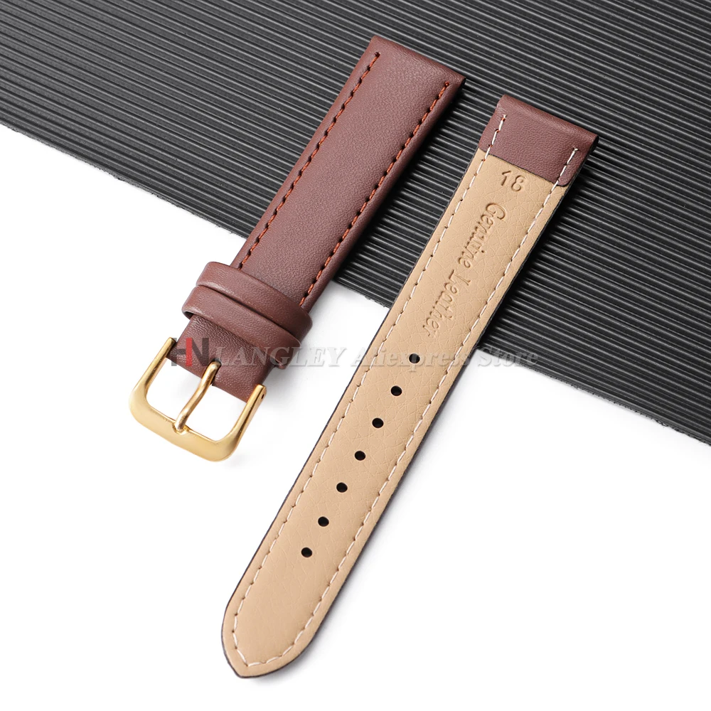 Universal Brown PU Leather Watch Strap - Soft, Sporty Wristband