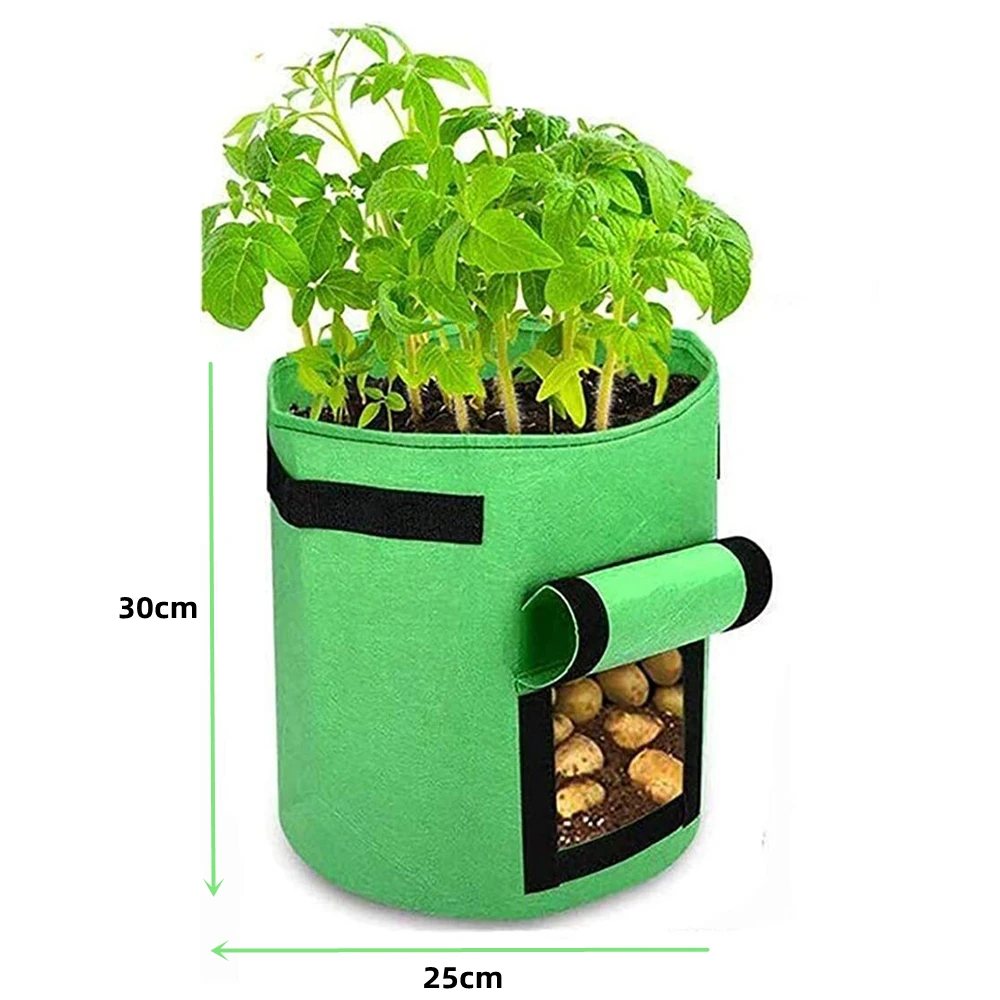 Bolsas de cultivo de plantas de fieltro de 3 tamaños, tela no tejida,  maceta para patatas de jardín, bolsas de cultivo de verduras con  invernadero, herramientas verticales hidratantes - AliExpress, image size:1000x1000