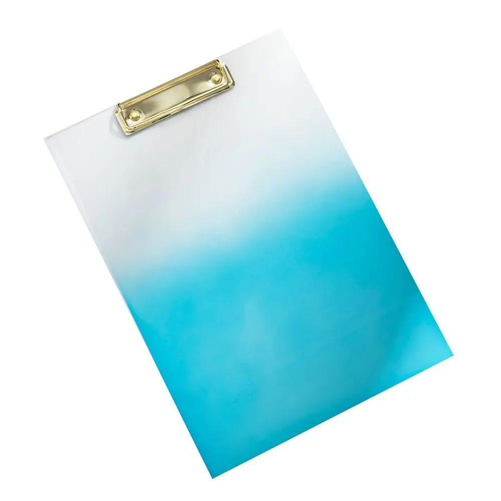 

Document Folder Gradient A4 File Folder Writing Tablet With Low Profile Gold Clip File Folder Board Clamp Transparent