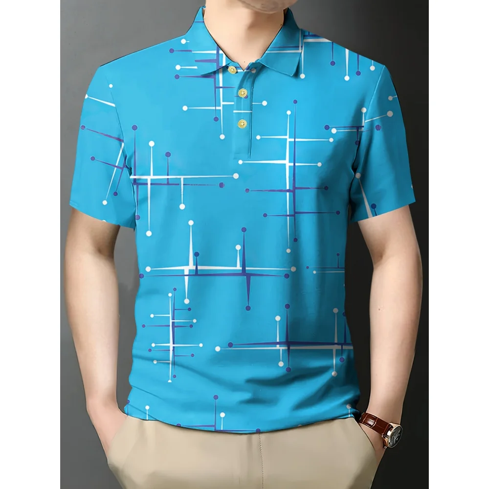 

Men's Polo Short Sleeved Casual Men's Clothing Micro Elastic Breathable Button Polo Men Fashion Top Daily Shirt